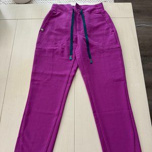 Figs Bright Fuchsia Sumaiya High Waisted - Skinny Scrub Pants - XXS